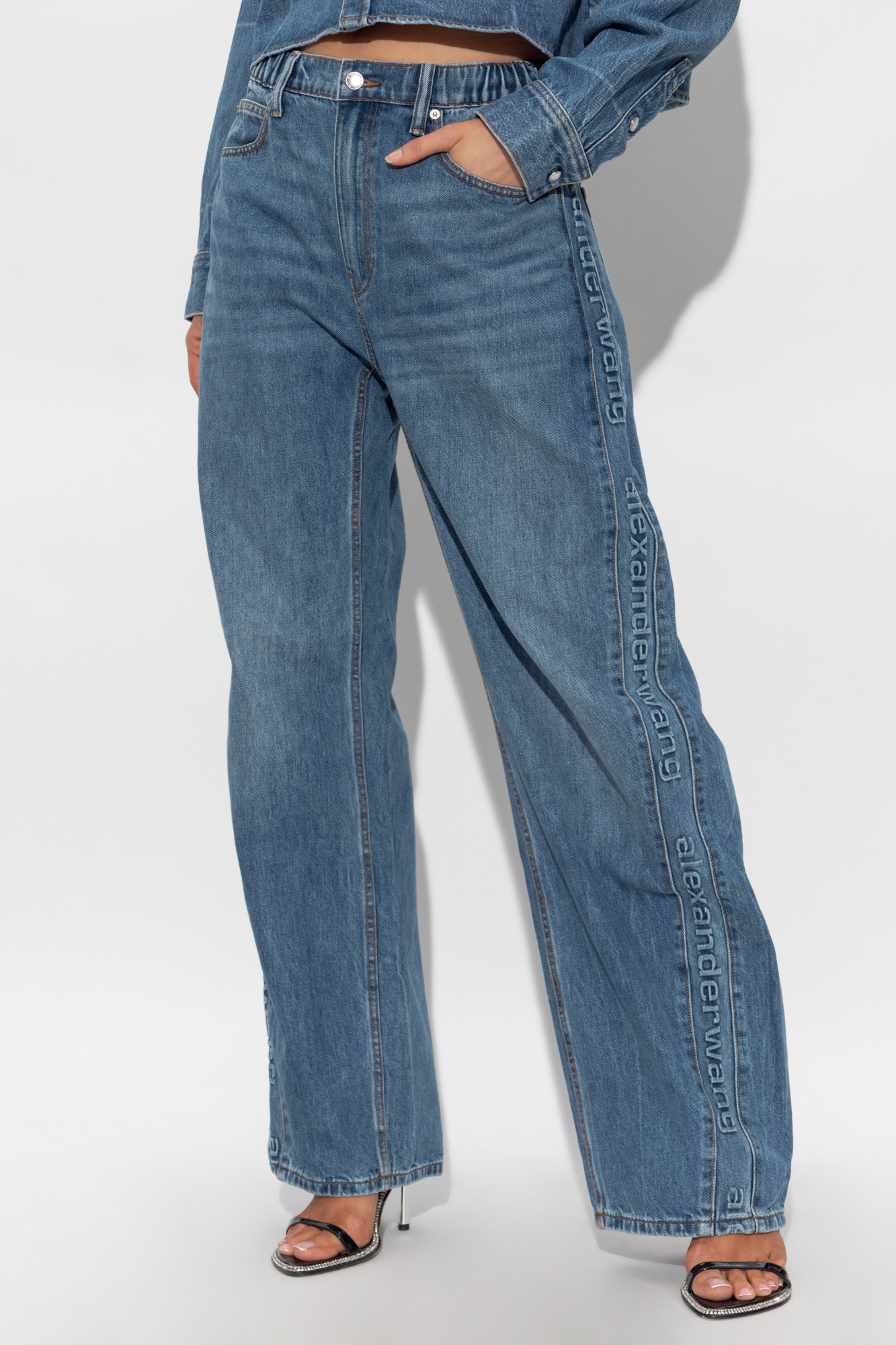 Alexander Wang Jeans with embossed logo on the legs